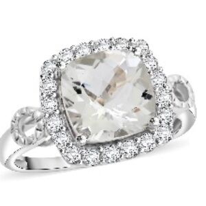 Simulated Prasiolite Ring in Sterling Silver (Size 10.0) 6.00 ctw